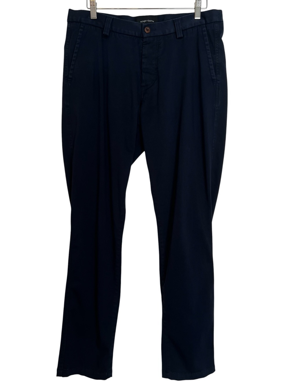 Wings + Horns Classic Chino Pants Navy Blue Size 34 Business Casual Office